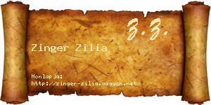 Zinger Zilia névjegykártya