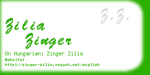 zilia zinger business card